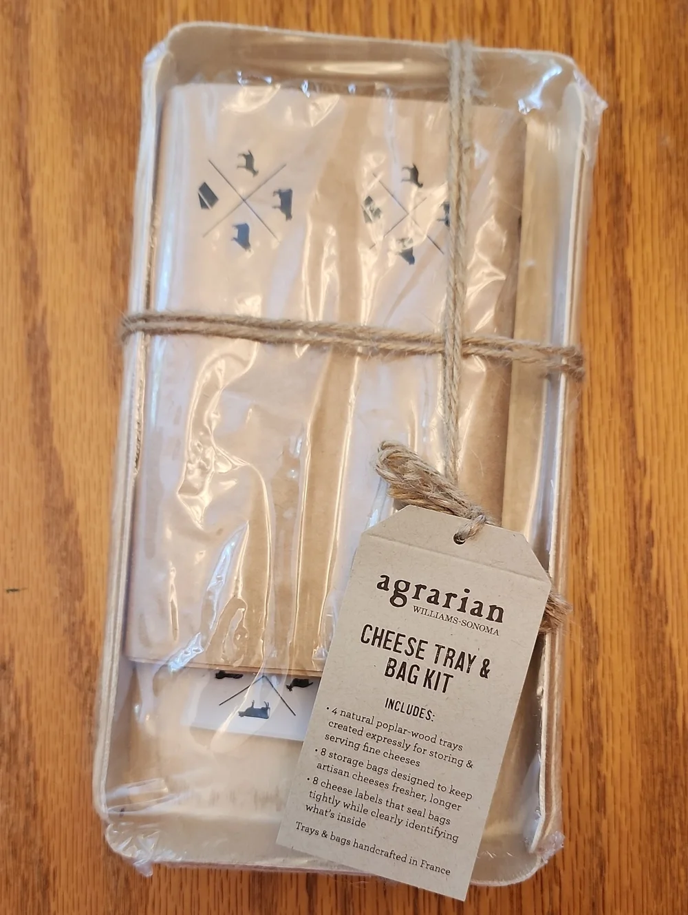 Williams Sonoma Agrarian Cheese Tray & Bag Kit - Beige